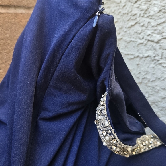 JS Boutique Navy Rhinestone Cocktail Dress - Picture 9 of 11